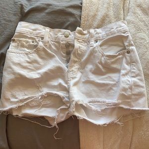 free people white jean shorts